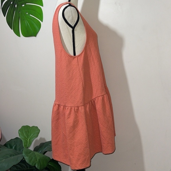 Free People Easy Street Cootton Blend Mini Dress in Coral size Medium - Picture 9 of 12